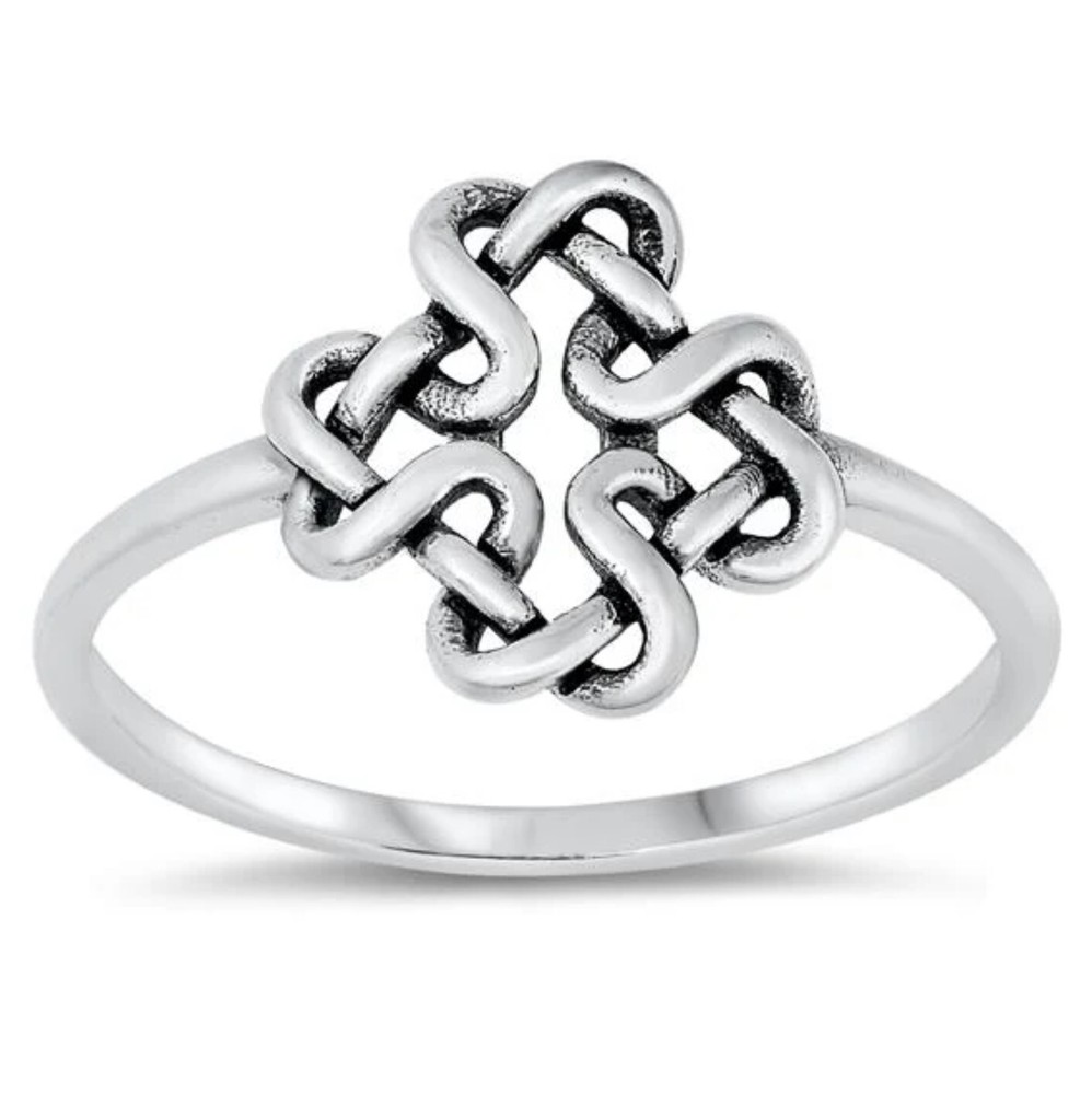 Sterling Silver Oxidized Celtic Knot Ring