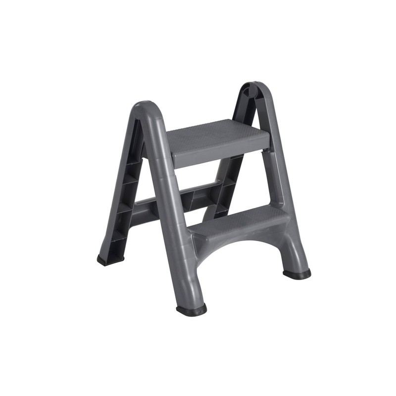 Folding 2-Tier Step Stool Lightweight Portable Ladder Rust & Skid Resistant New