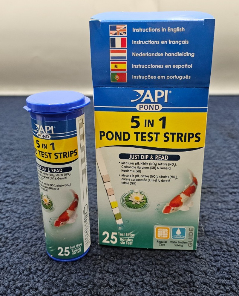 (QTY 25) API Pond 164F: 5-in-1 Water Pond Test Strips - Water Problem Solving