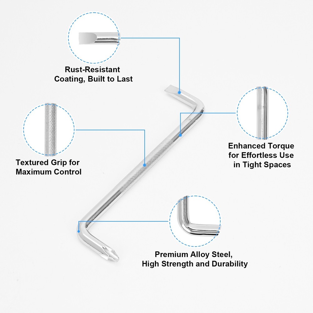3 Pcs Offset Screwdriver Set Right Angle Phillips Screw Driver, Flat Head