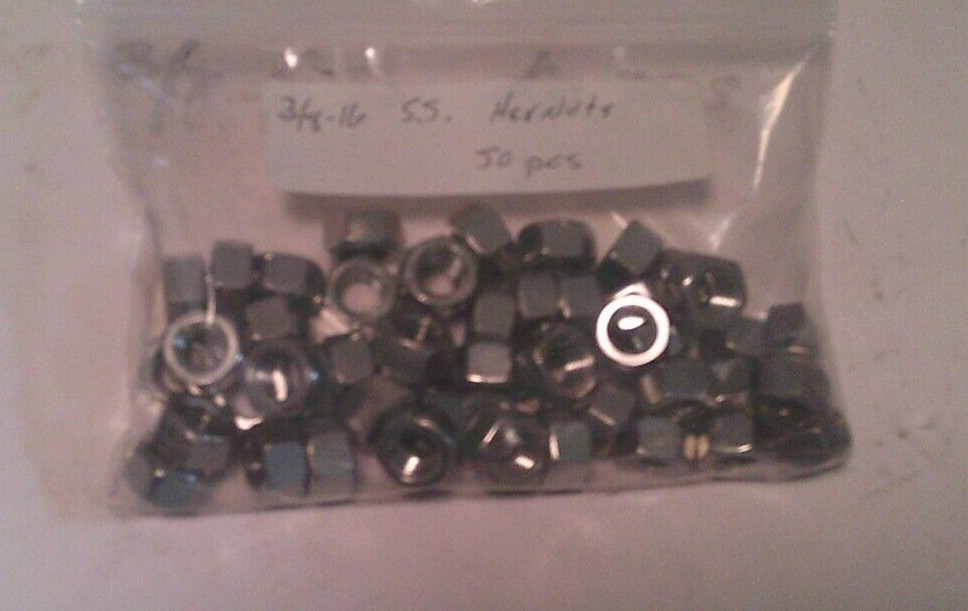3/8"-16 A4-80 Stainless Steel Hex Nuts, 50pc