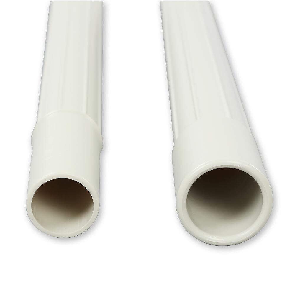 2 Pack 19" White Plastic Vacuum Attachment Wand Pipe Hose Tool Extension 1.25 ID