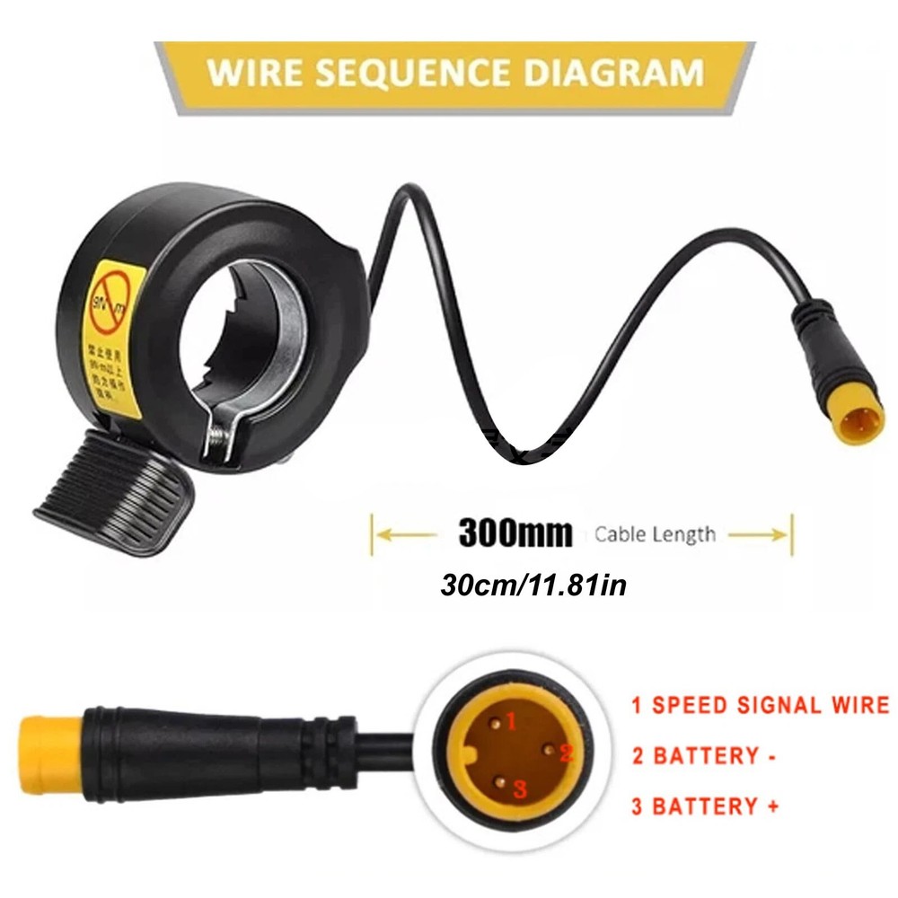 New Thumb Throttle Waterproof Plug Speed Control Accelerator for E-Bikes 1PCS