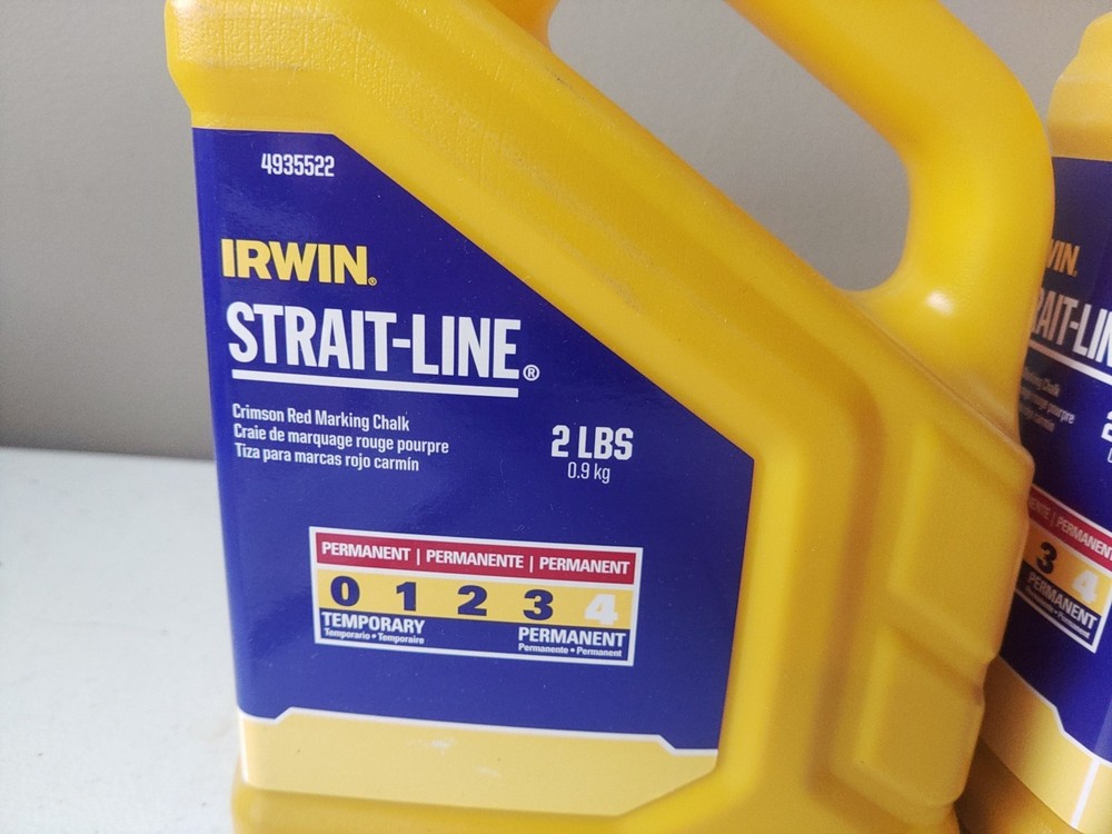 IRWIN Tools STRAIT-LINE Permanent Staining Marking Chalk, Crimson Red,2-2pound