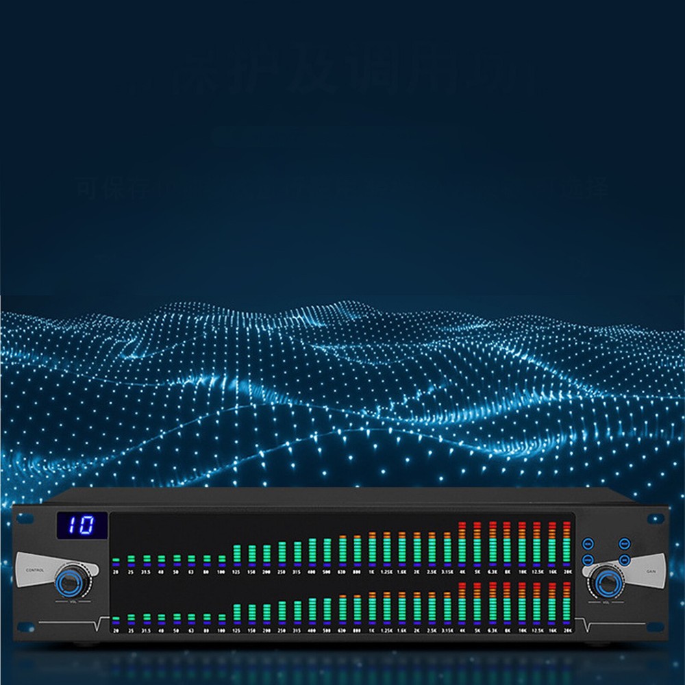Pro Graphic Equalizer Digital Equalizer Dual 31-Band Spectrum Display US