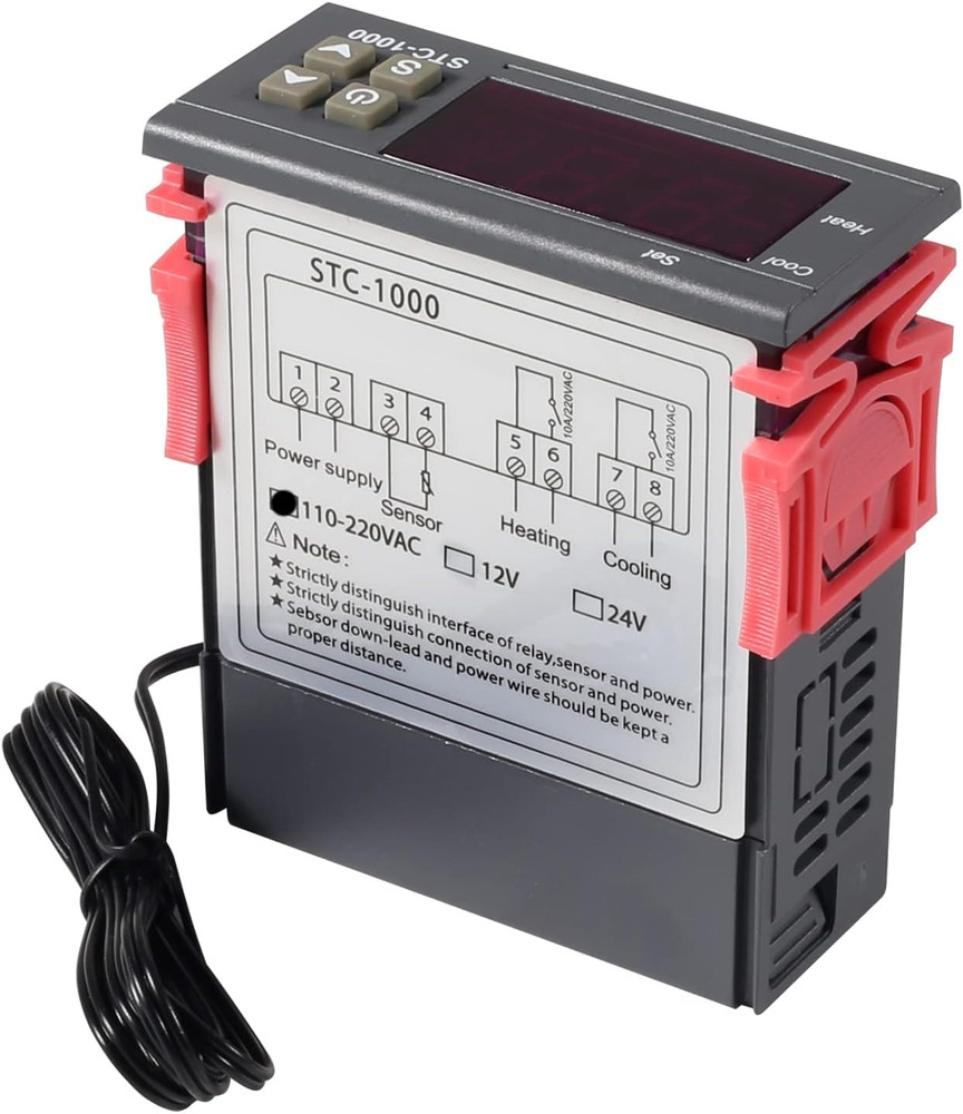 2 Pack STC-1000 AC 10A 110V-220V All-Purpose Digital LED Temperature Controller