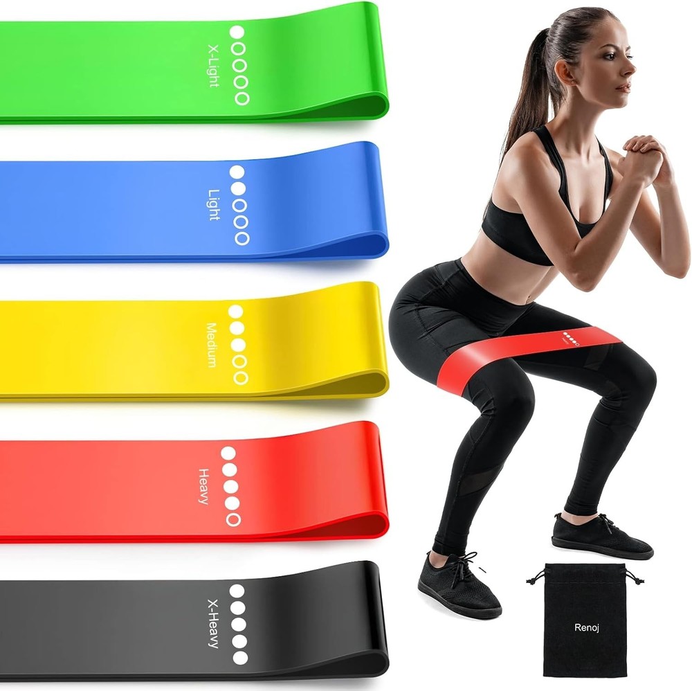 Resistance Bands for Working Out, 5-Pack Elastic Exercise Bands for Strength ...