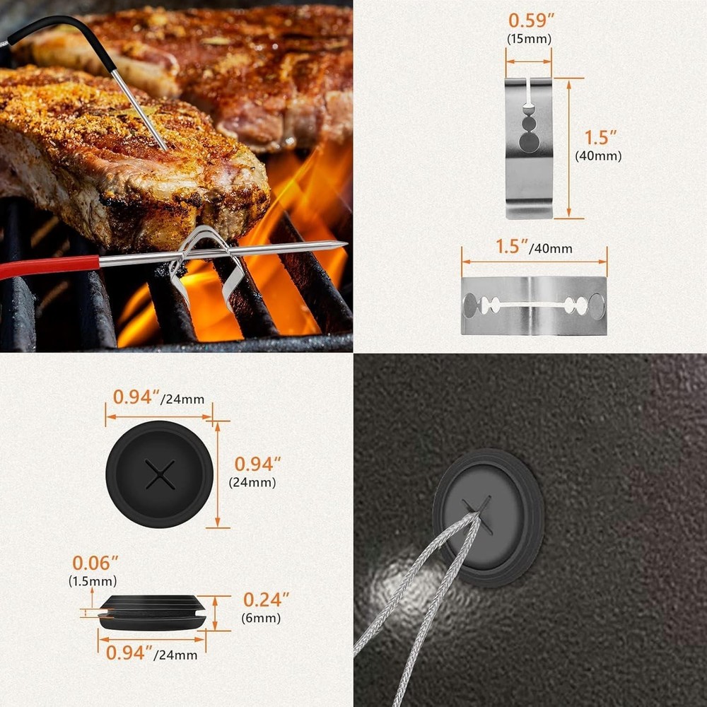 2-Pack Temp Meat Probe Replacement for Pit Boss Pellet Grills UP-MEAT PROBE