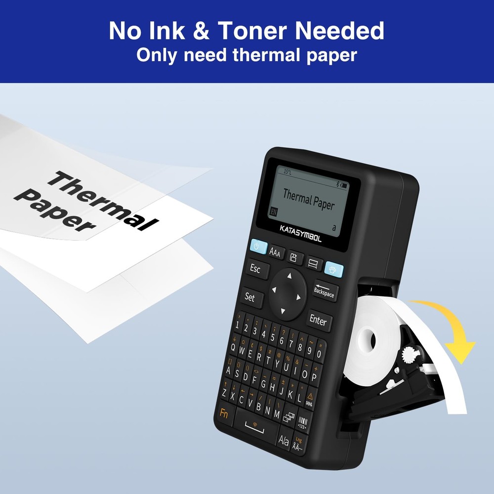E11 Bluetooth Label Maker Machine Rechargeable Inkless Printer Thermal Black