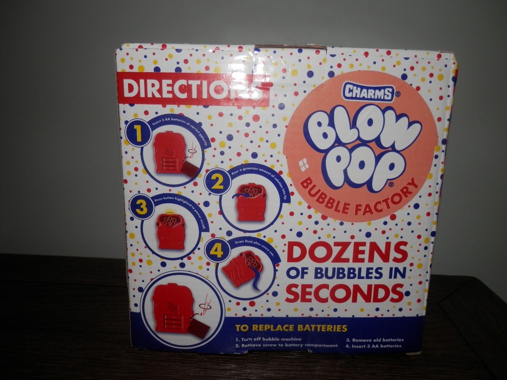 Charms Blow Pop Cherry Bubble factory bubble machine Toy by playtek Easter