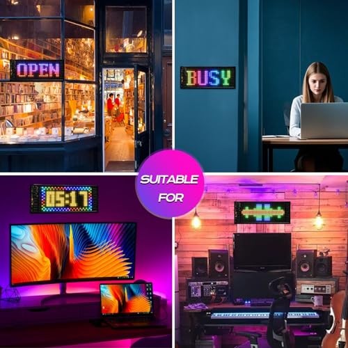 LED Light Signs for Car, 7”x3” Flexible USB 5V Bluetooth APP Control Full