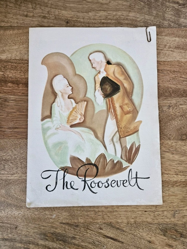 1940s The Roosevelt Restaurant Menu
