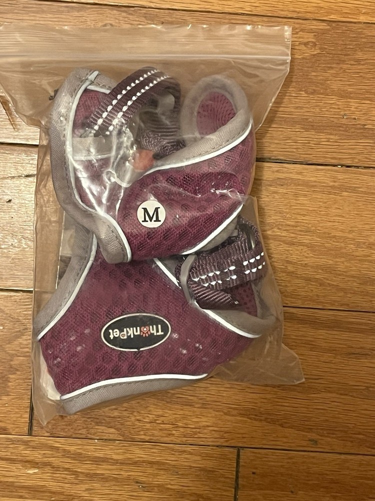 ThinkPet No Pull Harness Breathable Reflective Maroon Harness with Handle Size M