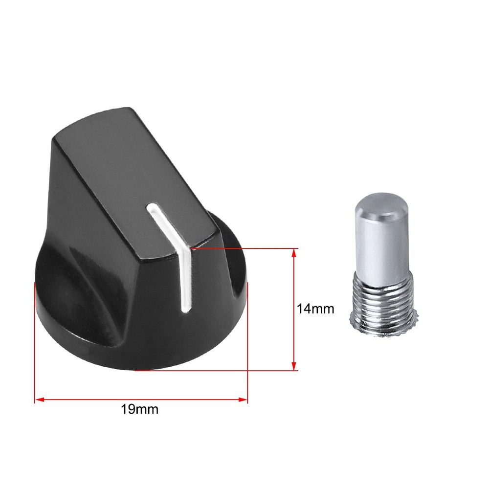 2pcs, 6.4mm Potentiometer Control Knobs For Guitar Volume Tone Knobs Black