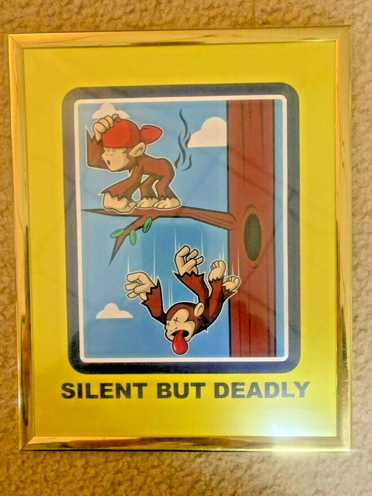 Monkey print in frame:  “Silent But Deadly"