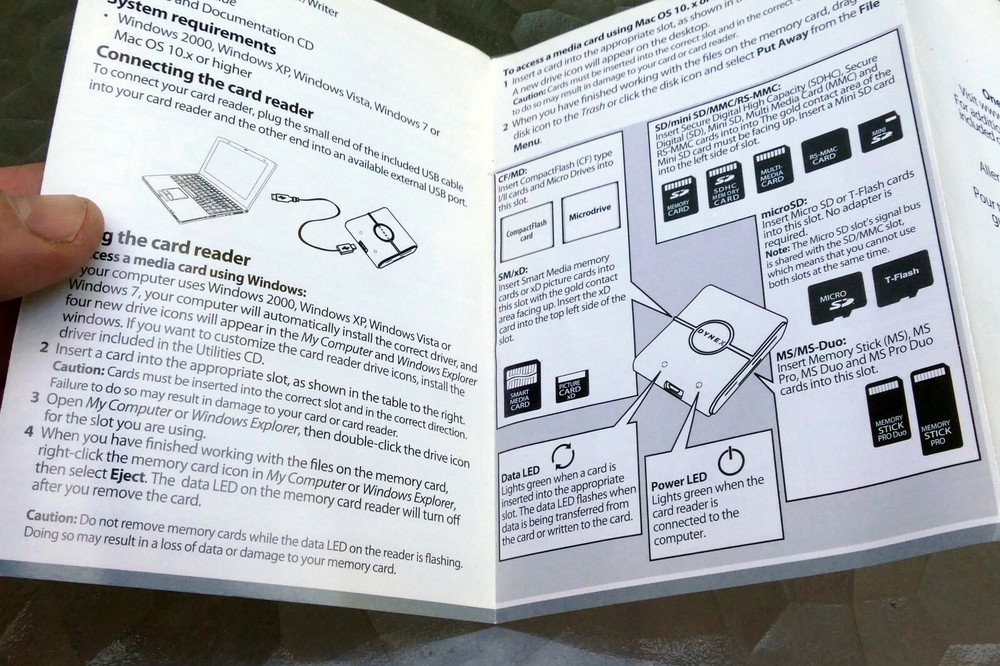 Dynex All-in-1 Memory Card Reader Guide DX-CR121