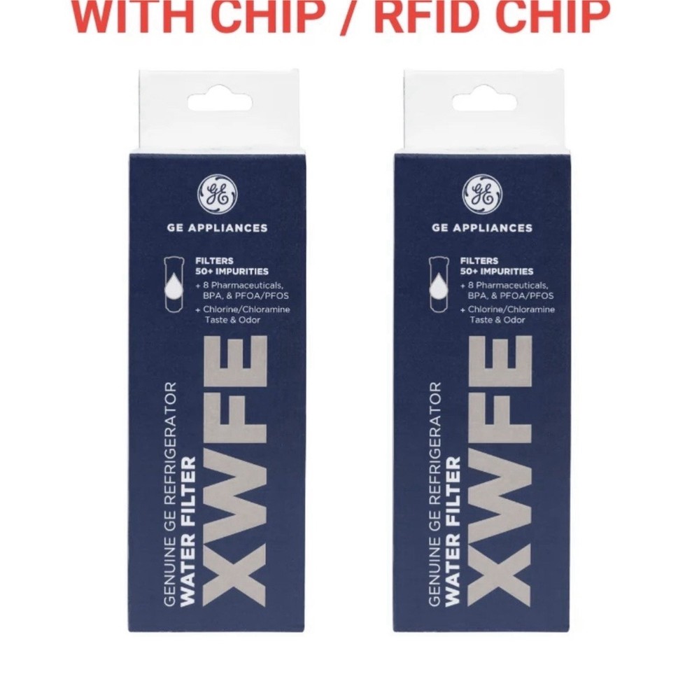 Genuine GE XWFE Refrigerator Water Filter Replacment WITH CHIP NEW IN BOX2 pack