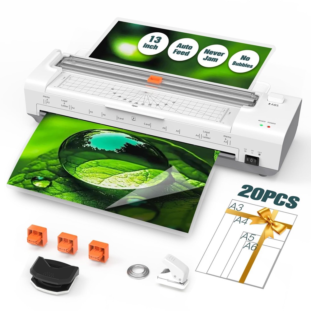 Laminator Machine 13 Inch Lamination Machine with Auto Paper Feed, Never Jam ...