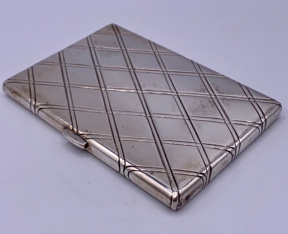 ANTIQUE 193 Gr. STERLING SILVER & GILDING MASSIVE CIGARETTE CASE