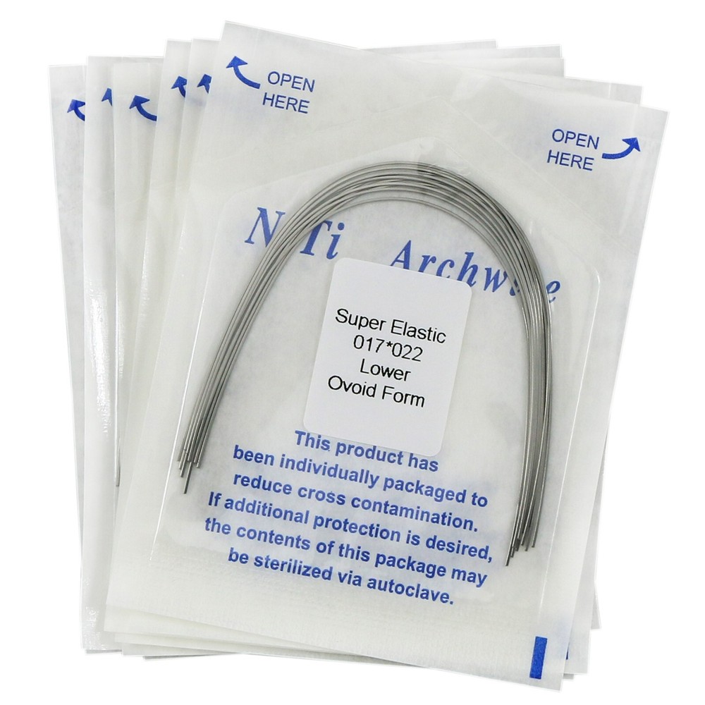 100Pcs Dental Orthodontic Rectangular Arch Wire Niti Super Elastic Ovoid Form