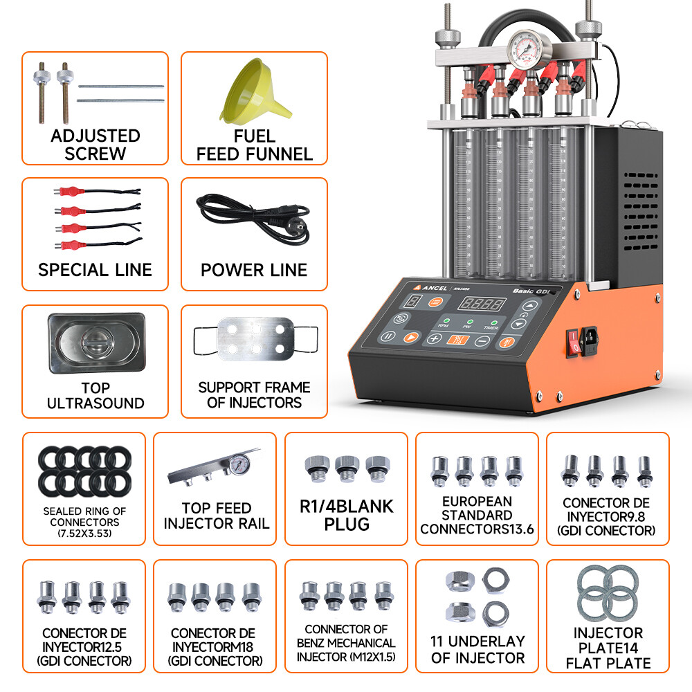 ANCEL ANJ400 Fuel Injector Cleaner Tester Low-resistance Injector Test Function