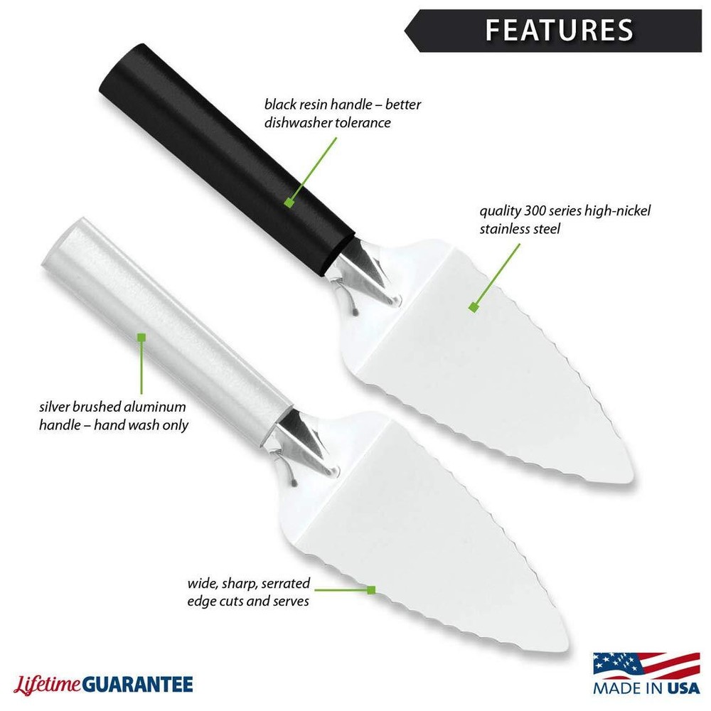 Cutlery Serrated Pie Server Black Handle Pack of 2