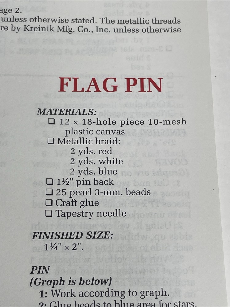 Annie's Attic Patriotic Accessories Plastic Canvas Pattern