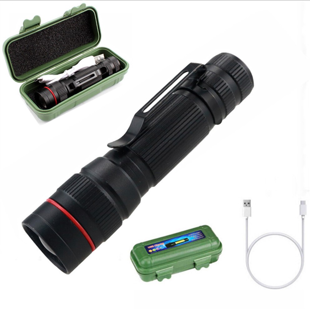 350000000 Lumen Super Bright LED Tactical Flashlight Rechargeable LED Work Light