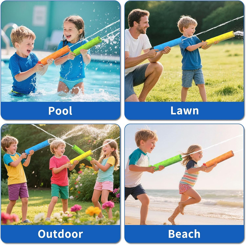 Squirt Guns for Kids 6-Pack – Multicolor Water Blasters