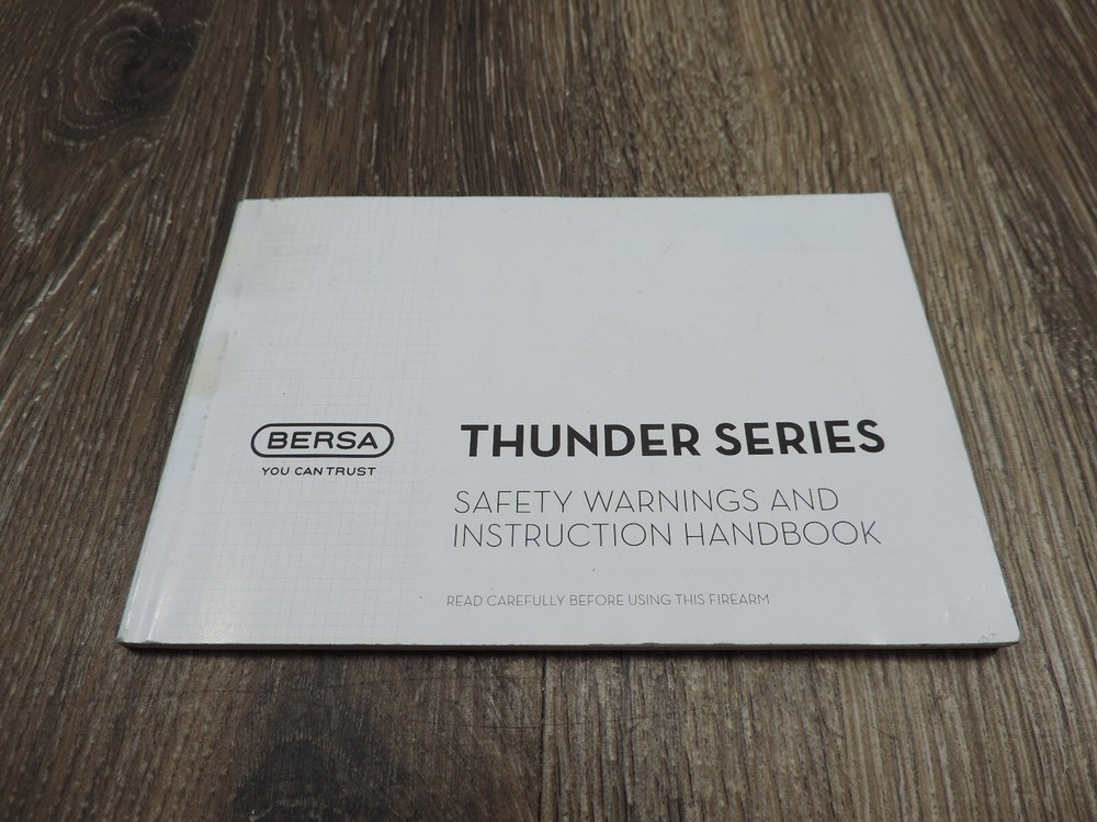 Bersa Thunder Series Safety Warnings and Instruction Handbook