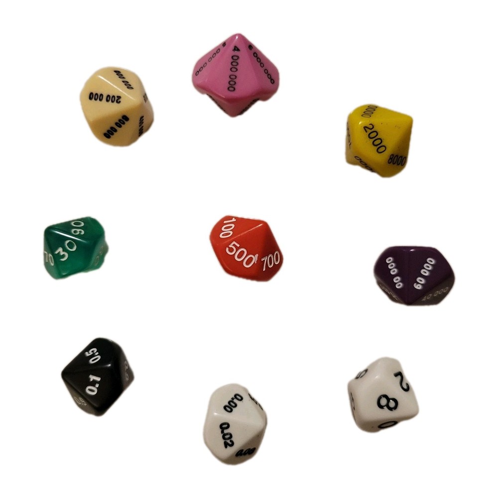 Place Value Dice Set Educational Colorful Math Teaching Learning Tools Set Of 9