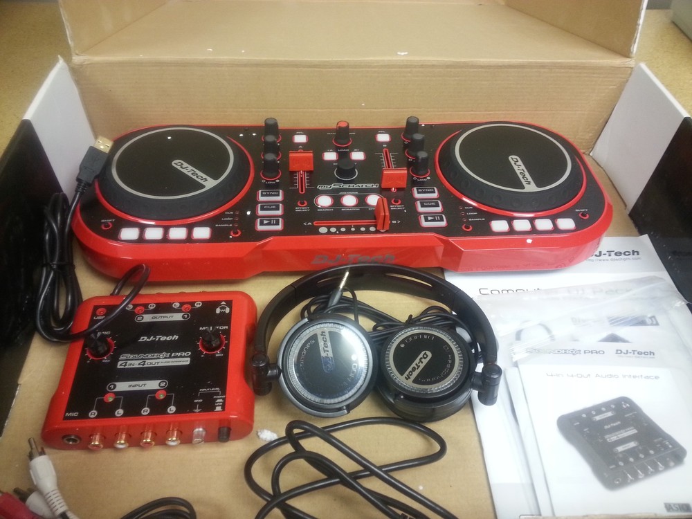 DJ-Tech MYSCRATCHPACK Usb DJ Midi Controller W/ Headphones