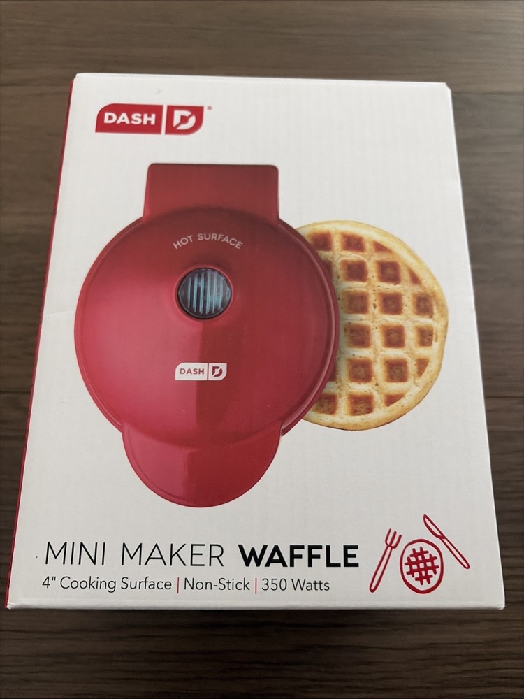Dash Mini Maker Waffle Red 4” Surface 350 Watts