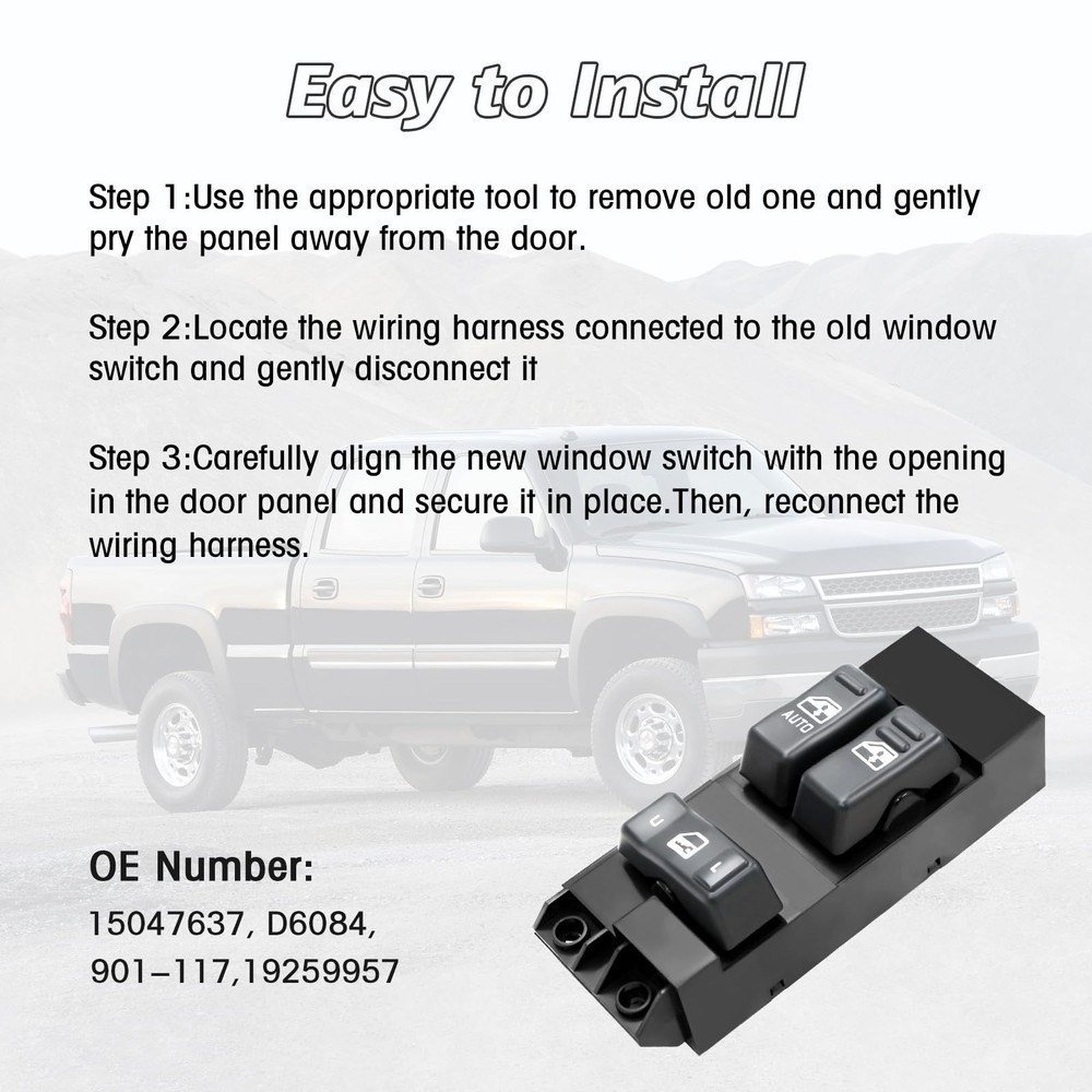 Master Power Window Switch for 1999 2000 2001 2002 Chevy Silverado GMC Sierra...