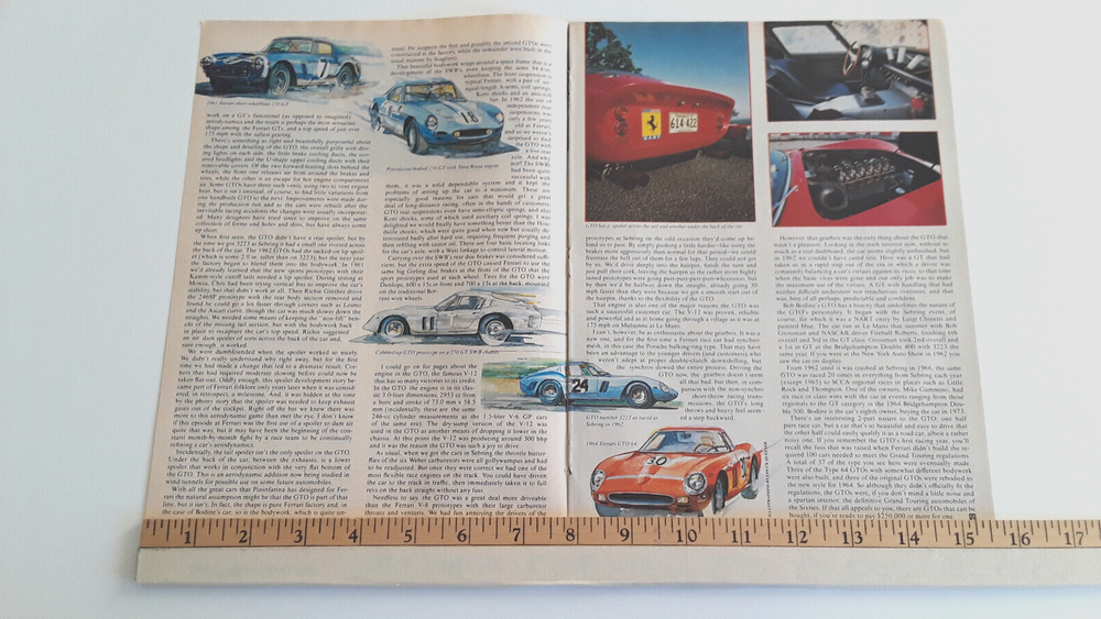 1962 FERRARI 250 GTO ORIGINAL 1983 ARTICLE