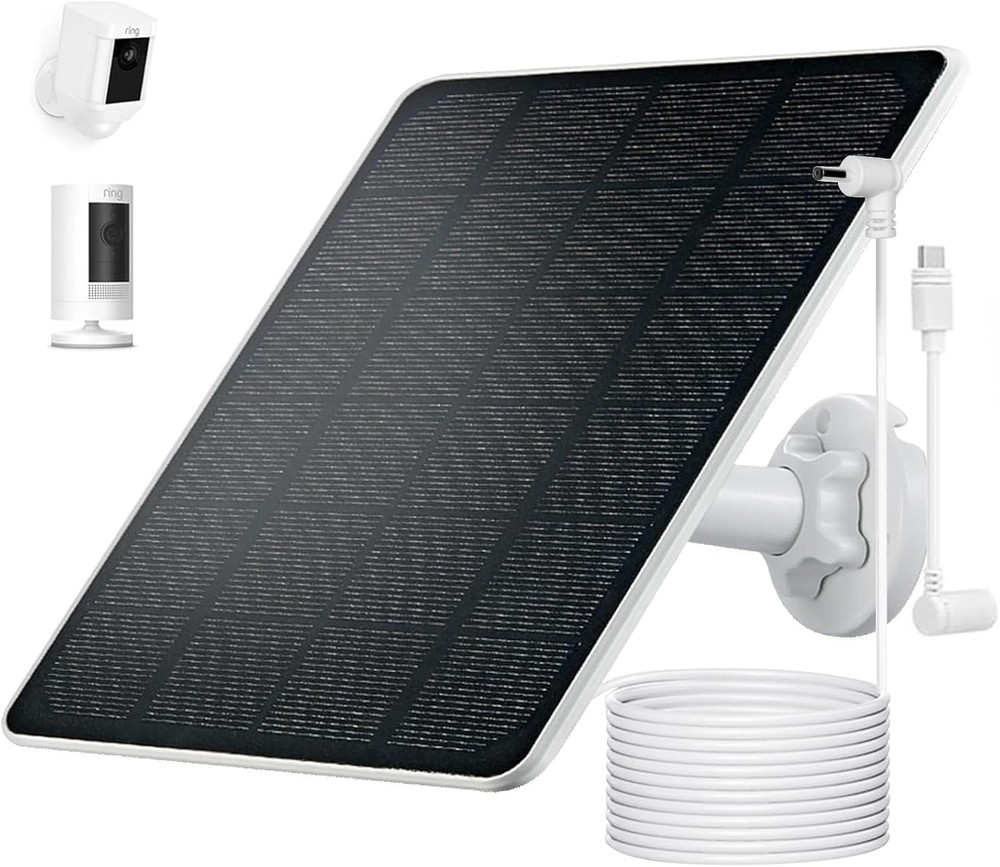 Ring Camera Solar Panel Charger, Compatible with Stick Up Cam, Stick Up Cam Pro,