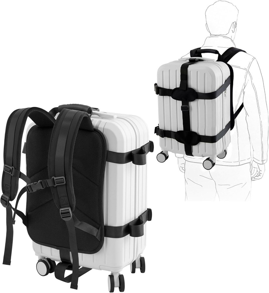 Luggage Backpack Conversion System Connector Straps Cross Shaped External Frame