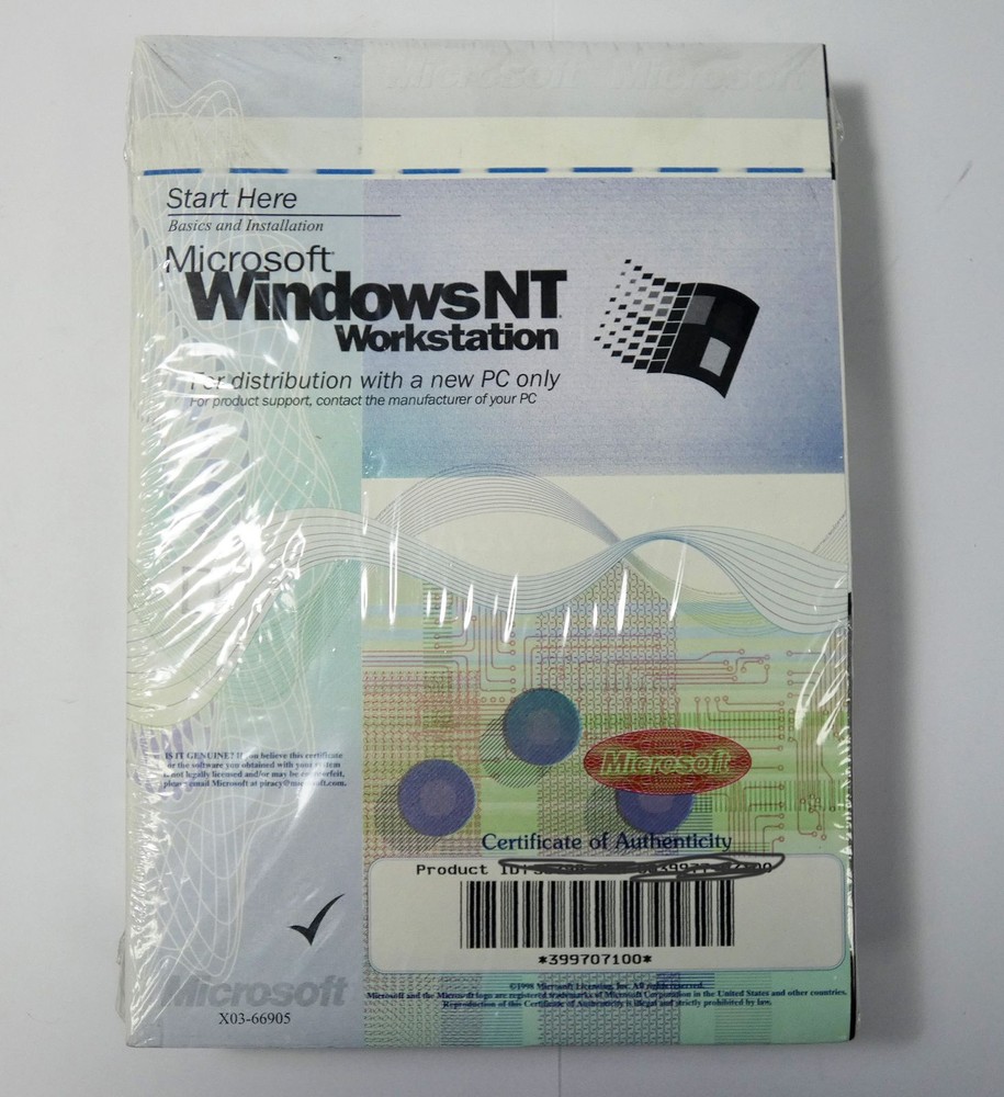 Microsoft Windows NT Workstation 4.0 Software -Unused-
