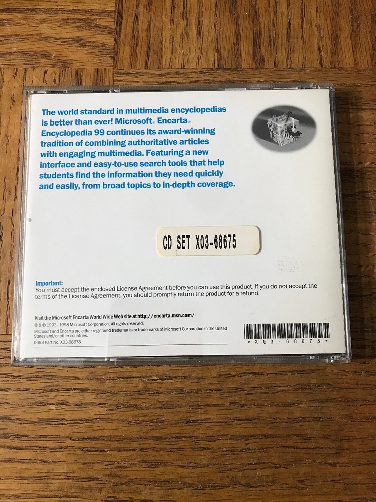 Microsoft Encarta 1999 PC Cd