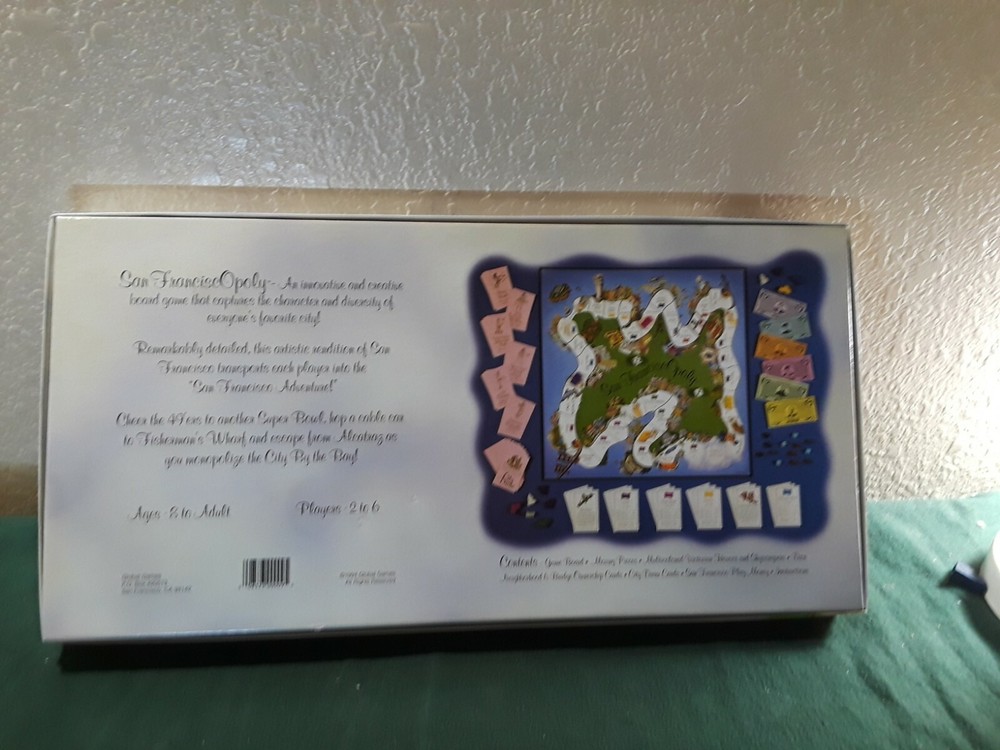 San Fransisco Opoly Vintage Board Game 1995, pre-owned,Complete