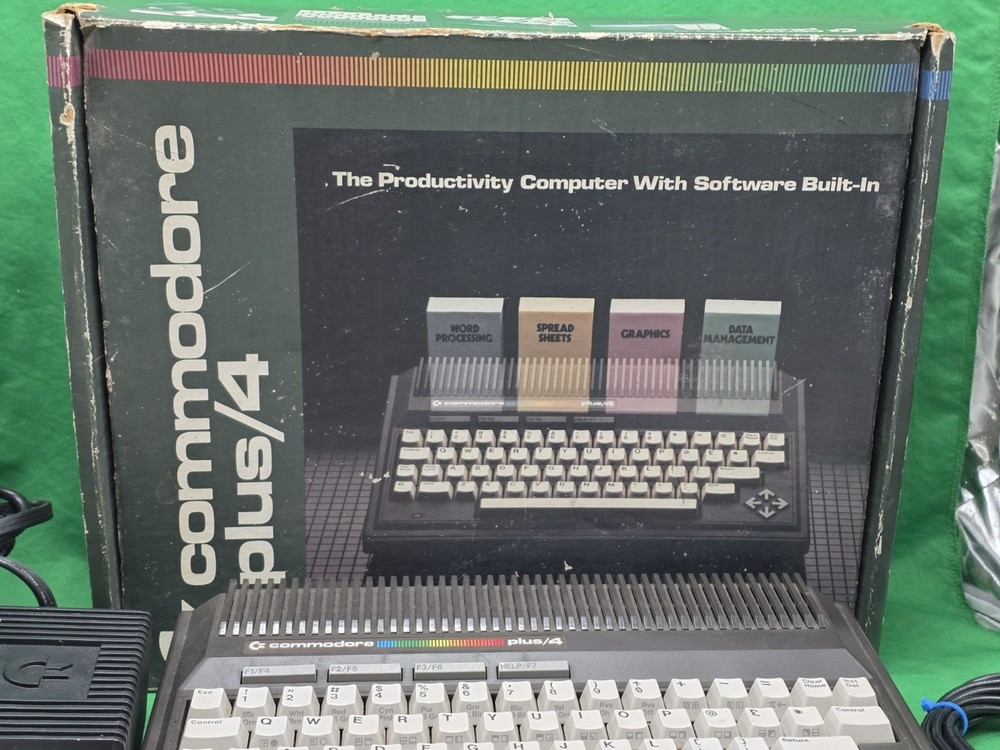 Commodore Plus/4 Vintage Home Computer with Box, Accessories, Manuals