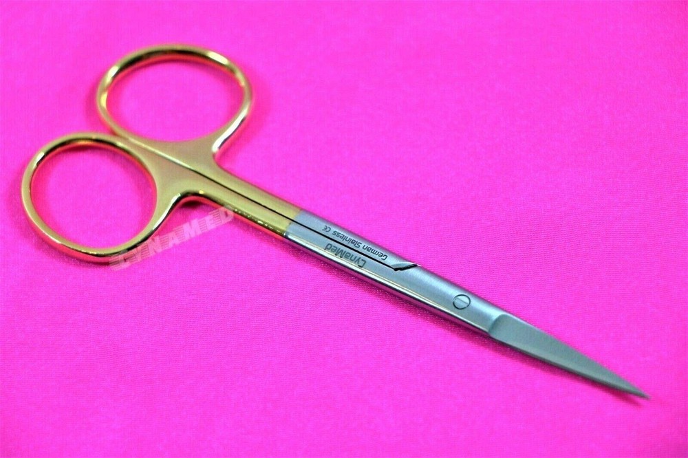 Premium German Iris Supercut Micro Dissecting Scissors Curved 4.5" with Tungs...