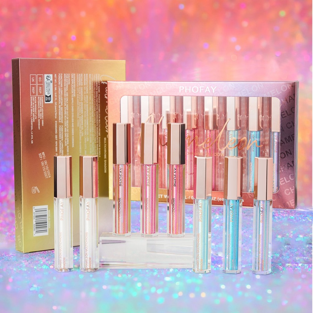 PHOFAY Chameleon Multichrome Eyeshadow Bundle – Shimmering, Long-Lasting, Color-