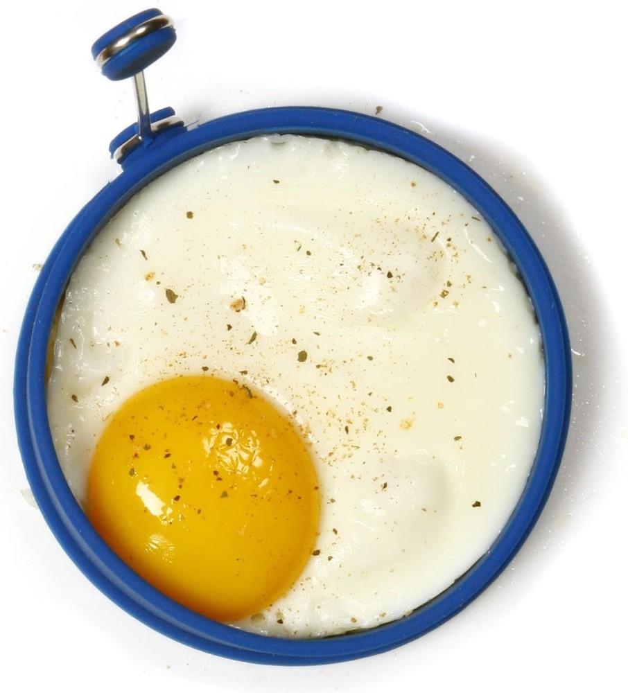 Silicone Round Pancake/Egg Rings, 2 Pieces, Blue
