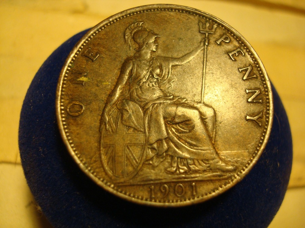 1901 Great Britain One Penny Coin