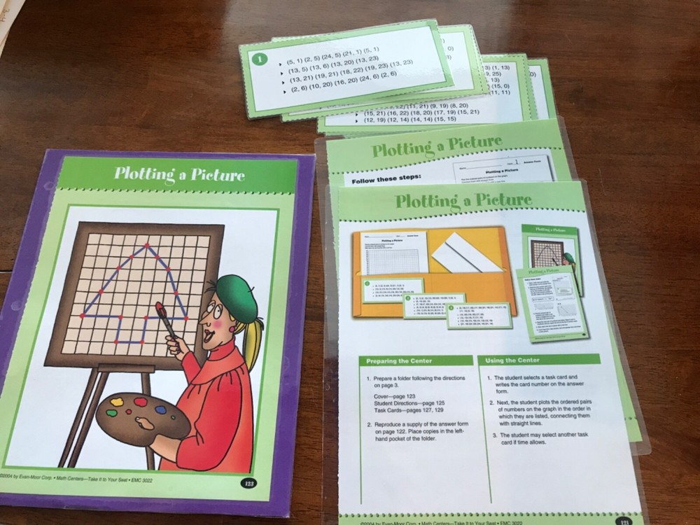 Plotting a Picture  Grade 3-4 math  file folder game teacher