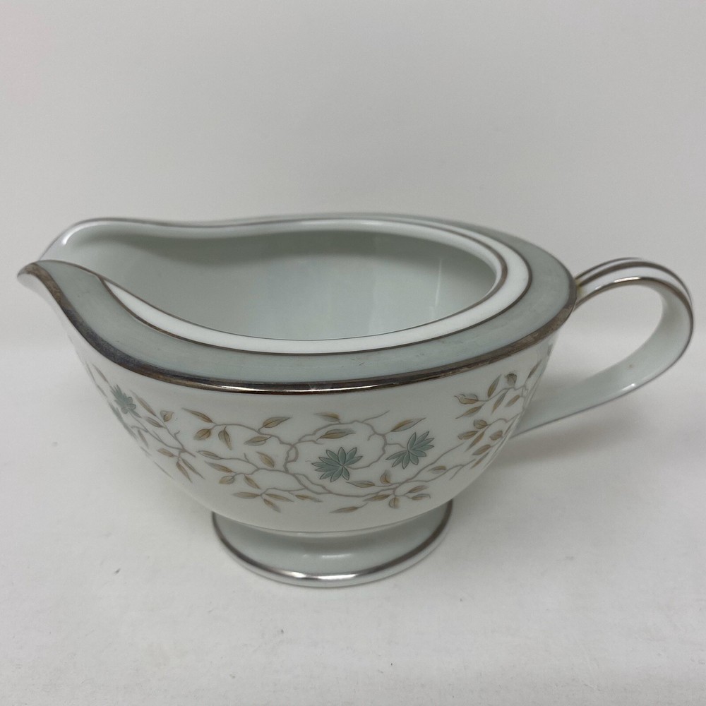 Noritake Meredith Creamer Pitcher Silver Trim Bone China 5918