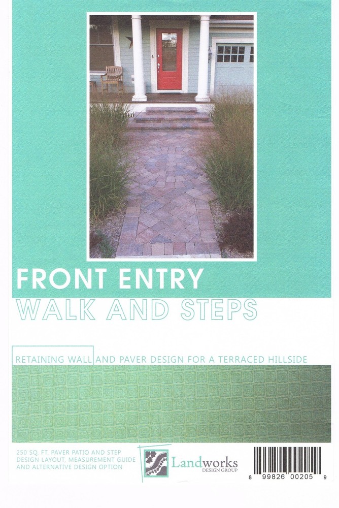 DIY Landscape Plans Front Entry Walk & Steps Paver Layout Landworks Design Group