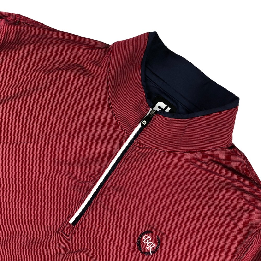 Foot Joy FJ Men's 1/4 Zip Pullover Jacket Red Blue Stripe • Large