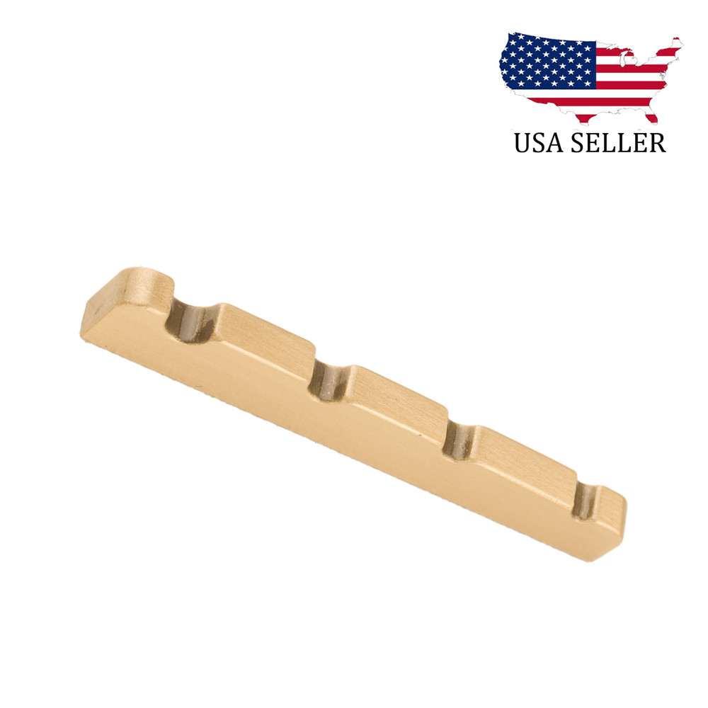 Pre-slotted 38mm 4 String Solid BRASS NUT For Fender JAZZ Bass FLAT Bottom